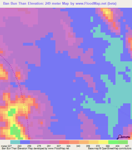 Ban Bun Than,Thailand Elevation Map