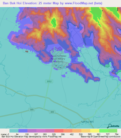 Ban Buk Hoi,Thailand Elevation Map