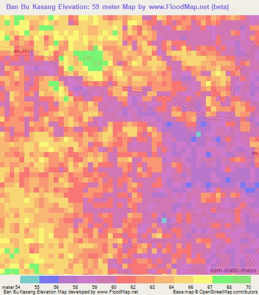 Ban Bu Kasang,Thailand Elevation Map