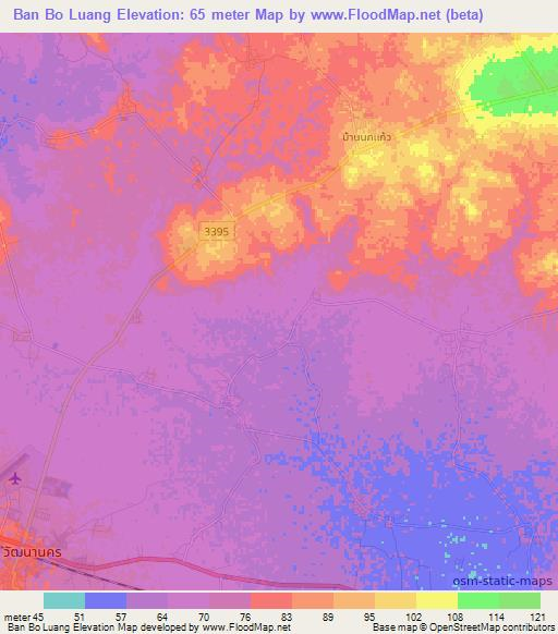 Ban Bo Luang,Thailand Elevation Map