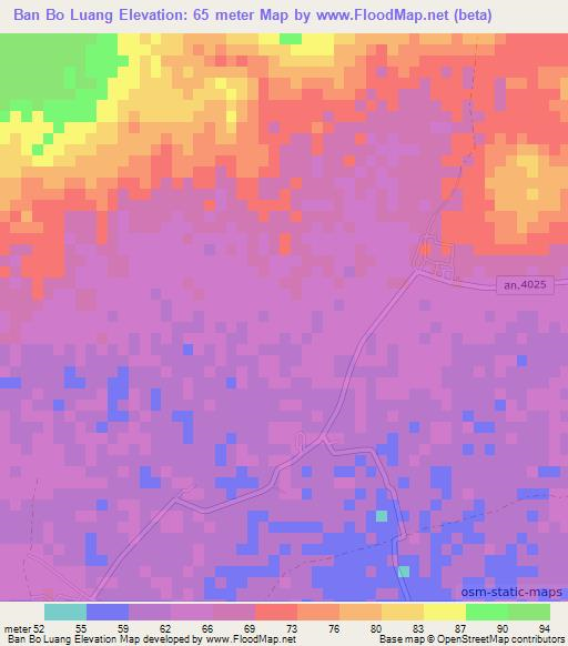 Ban Bo Luang,Thailand Elevation Map