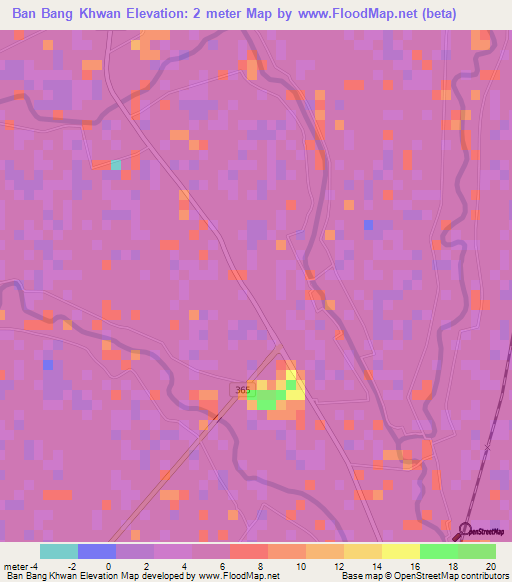 Ban Bang Khwan,Thailand Elevation Map