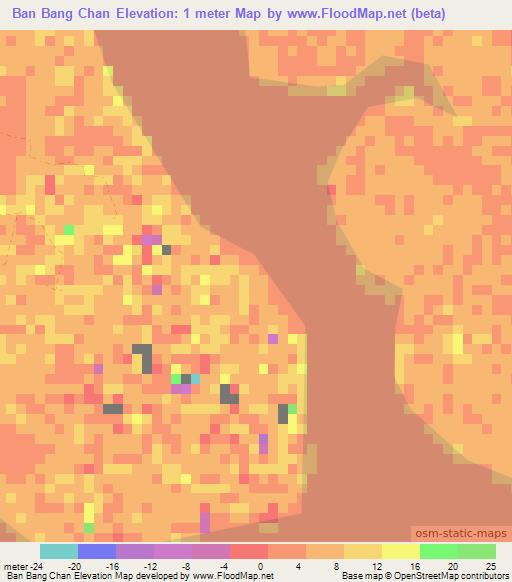 Ban Bang Chan,Thailand Elevation Map