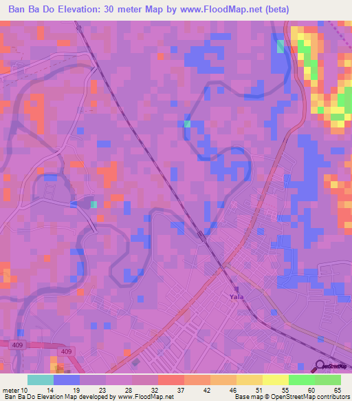 Ban Ba Do,Thailand Elevation Map