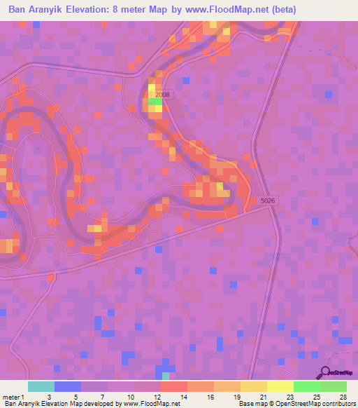 Ban Aranyik,Thailand Elevation Map