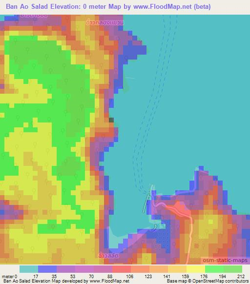 Ban Ao Salad,Thailand Elevation Map