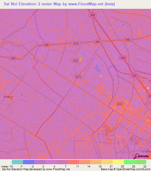 Sai Noi,Thailand Elevation Map