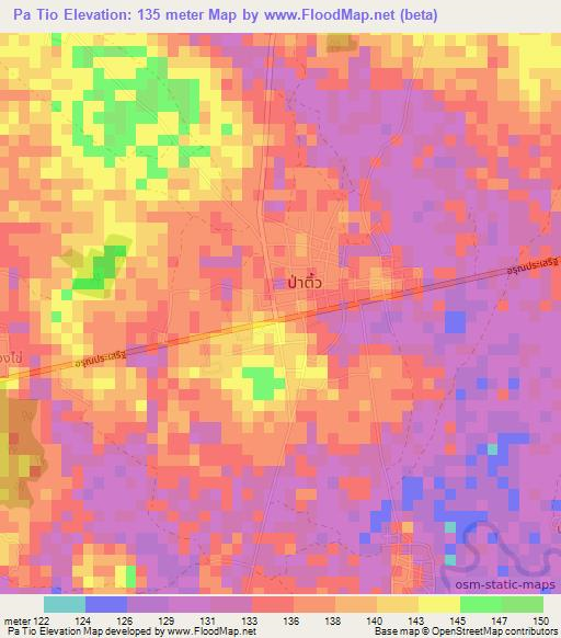 Pa Tio,Thailand Elevation Map