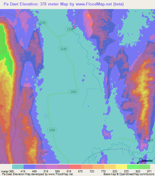 Pa Daet,Thailand Elevation Map
