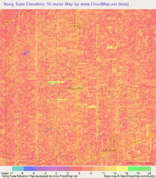 Nong Suea,Thailand Elevation Map