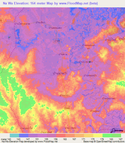 Na Wa,Thailand Elevation Map