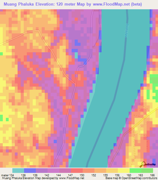 Muang Phaluka,Thailand Elevation Map