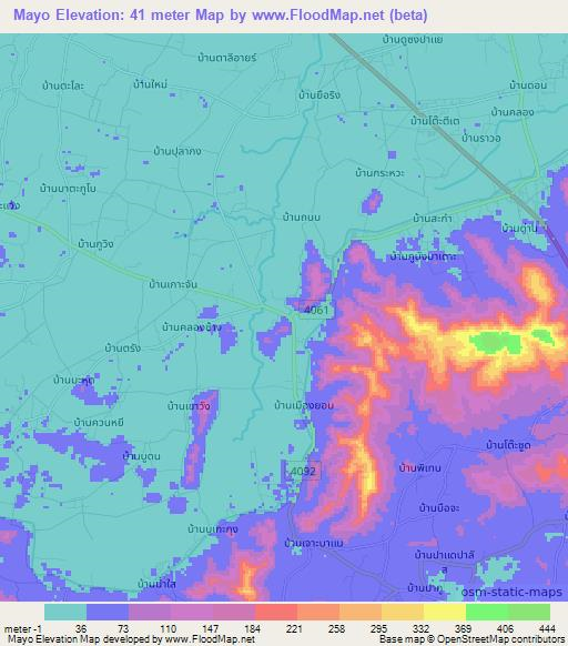 Mayo,Thailand Elevation Map