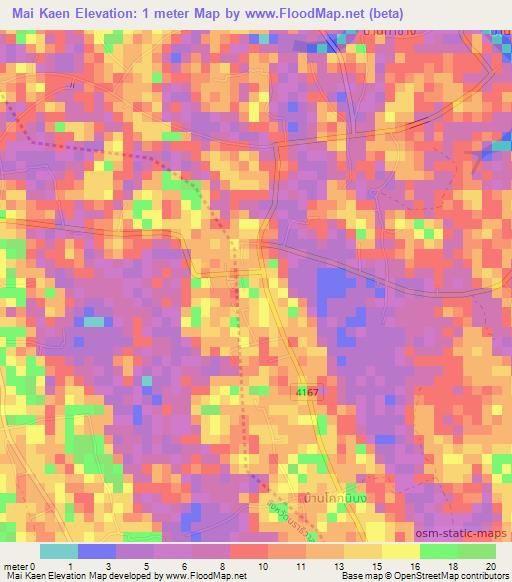 Mai Kaen,Thailand Elevation Map