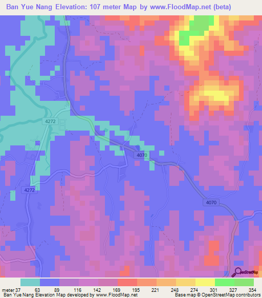 Ban Yue Nang,Thailand Elevation Map