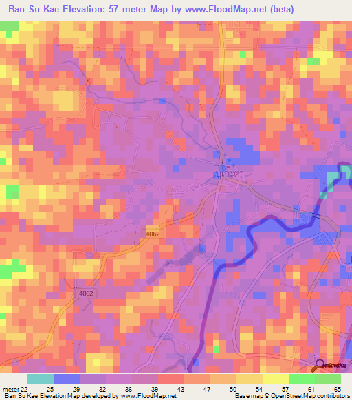 Ban Su Kae,Thailand Elevation Map