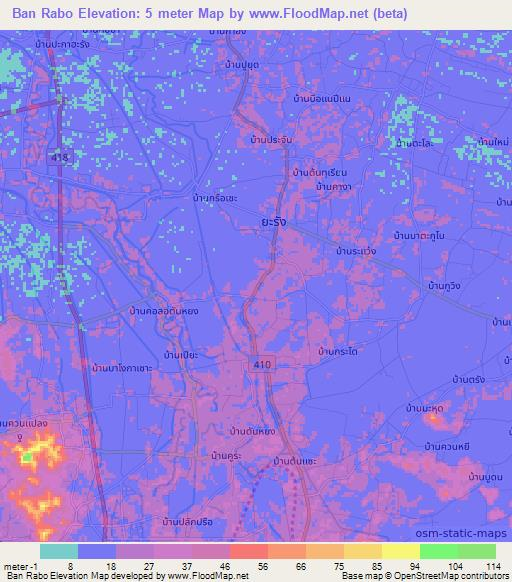Ban Rabo,Thailand Elevation Map