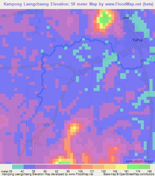 Kampong Laengchaeng,Thailand Elevation Map