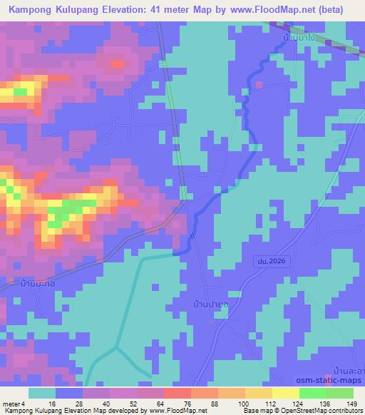 Kampong Kulupang,Thailand Elevation Map