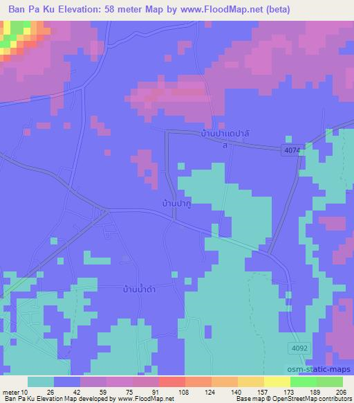 Ban Pa Ku,Thailand Elevation Map