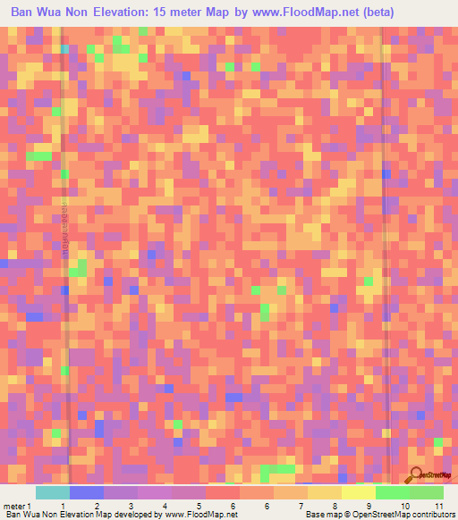 Ban Wua Non,Thailand Elevation Map