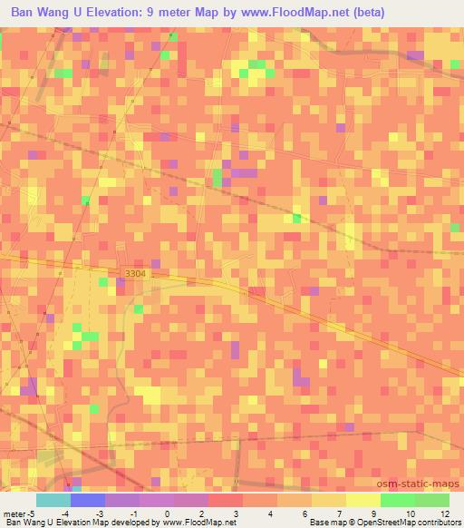 Ban Wang U,Thailand Elevation Map