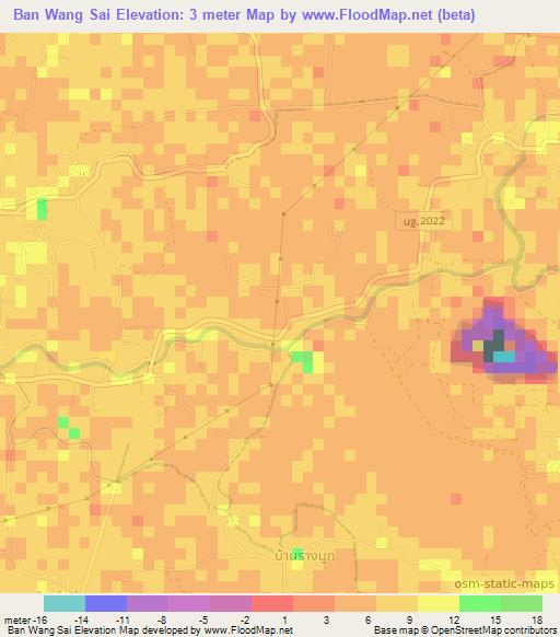 Ban Wang Sai,Thailand Elevation Map