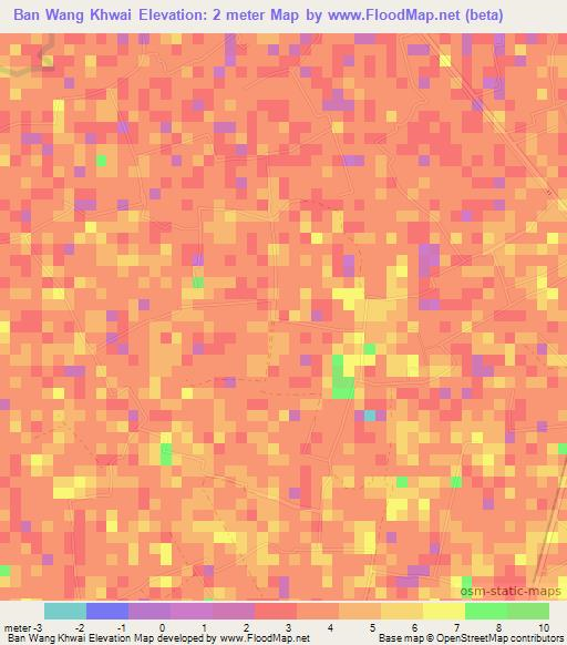 Ban Wang Khwai,Thailand Elevation Map