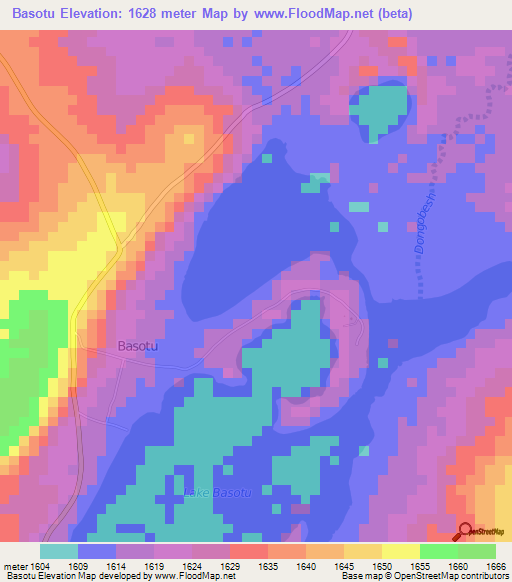Basotu,Tanzania Elevation Map