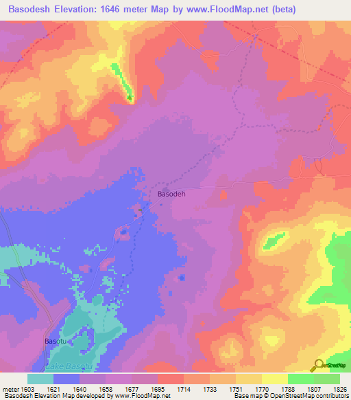 Basodesh,Tanzania Elevation Map