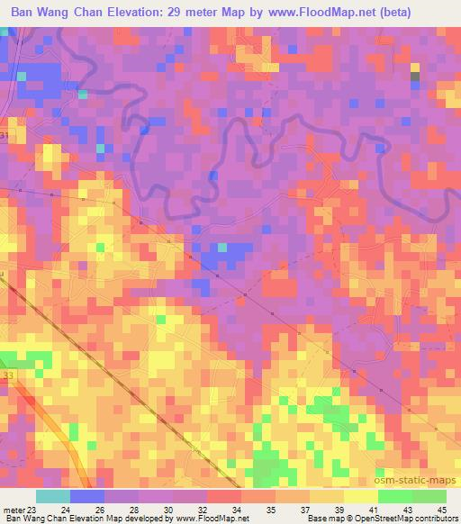 Ban Wang Chan,Thailand Elevation Map