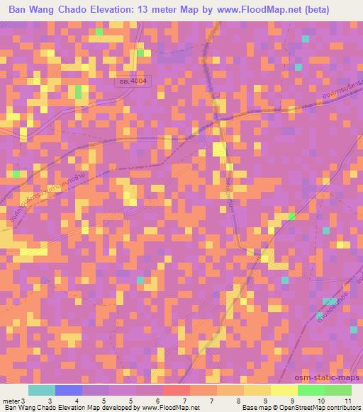 Ban Wang Chado,Thailand Elevation Map