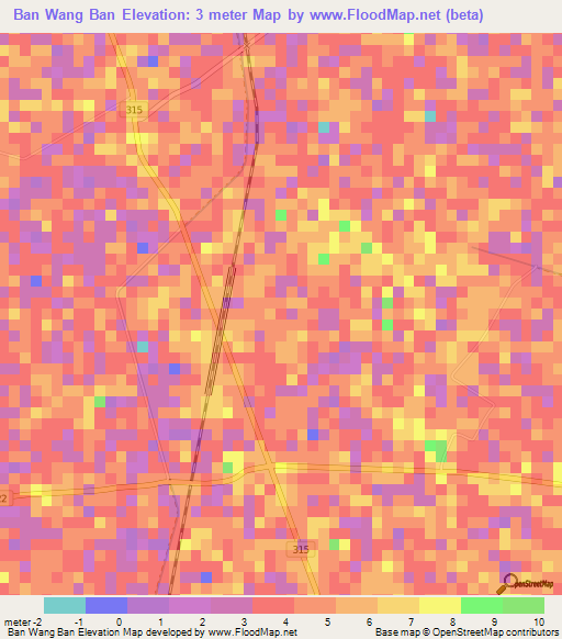 Ban Wang Ban,Thailand Elevation Map