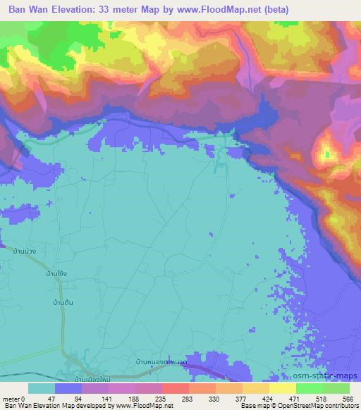 Ban Wan,Thailand Elevation Map
