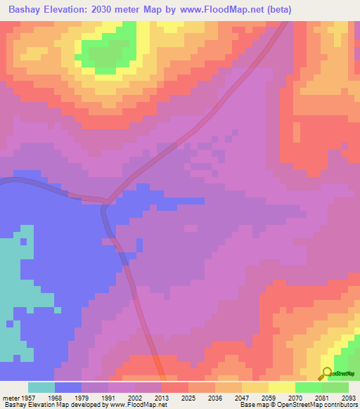 Bashay,Tanzania Elevation Map