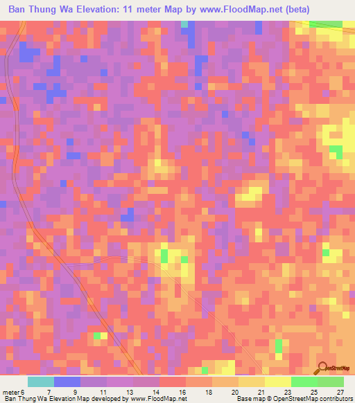 Ban Thung Wa,Thailand Elevation Map