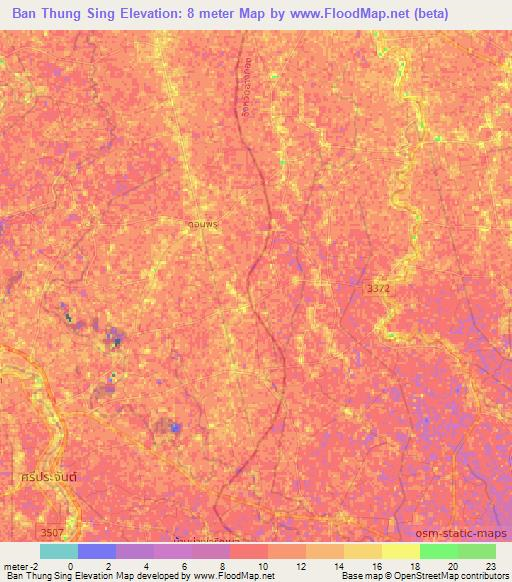 Ban Thung Sing,Thailand Elevation Map