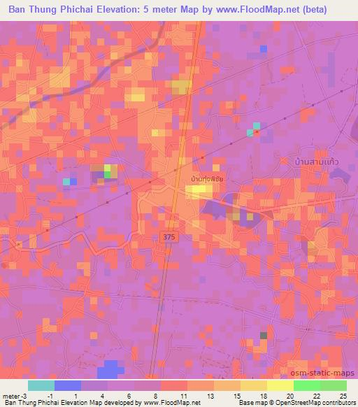 Ban Thung Phichai,Thailand Elevation Map