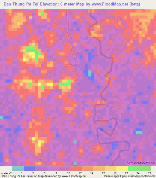 Ban Thung Pa Tai,Thailand Elevation Map