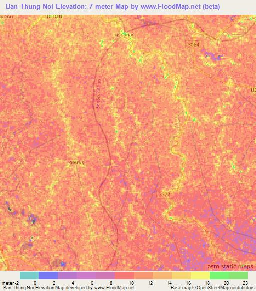 Ban Thung Noi,Thailand Elevation Map