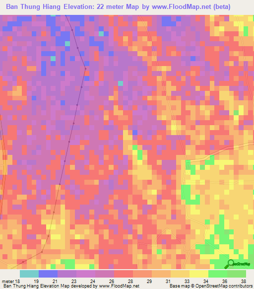 Ban Thung Hiang,Thailand Elevation Map
