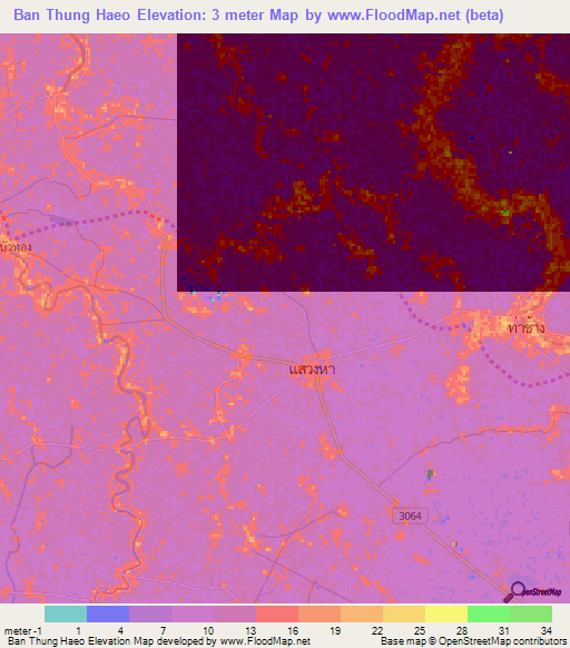 Ban Thung Haeo,Thailand Elevation Map