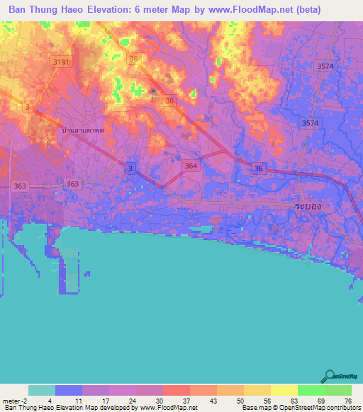 Ban Thung Haeo,Thailand Elevation Map