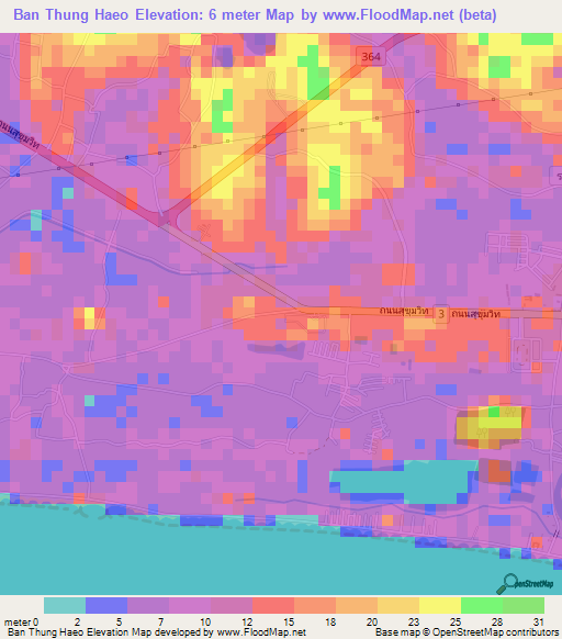 Ban Thung Haeo,Thailand Elevation Map
