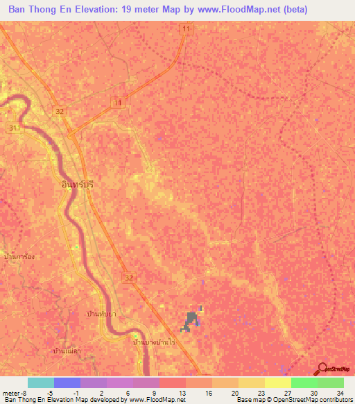 Ban Thong En,Thailand Elevation Map