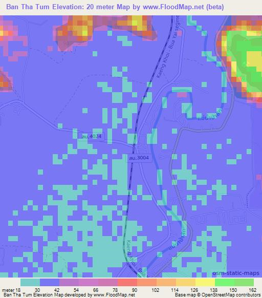 Ban Tha Tum,Thailand Elevation Map
