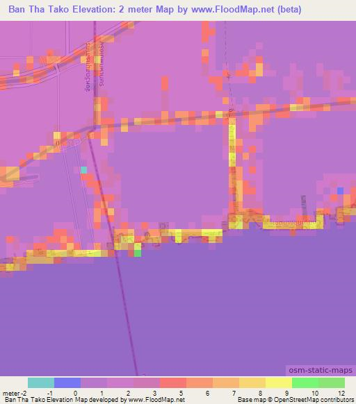 Ban Tha Tako,Thailand Elevation Map