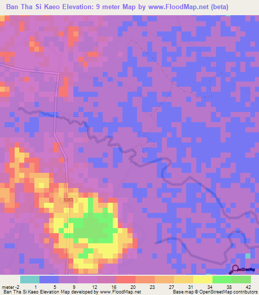 Ban Tha Si Kaeo,Thailand Elevation Map