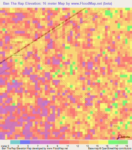 Ban Tha Rap,Thailand Elevation Map