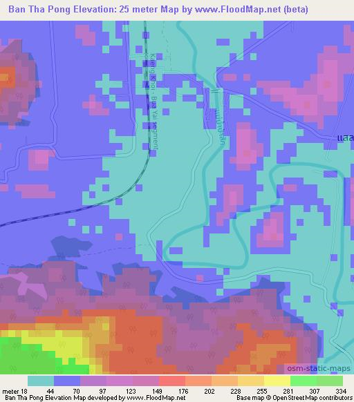 Ban Tha Pong,Thailand Elevation Map